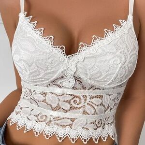 Elegant White Lace Crop Top